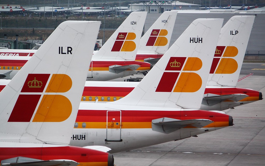 aviões Iberia no aeroporto Barajas