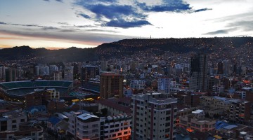 Vista nocturna de La Paz