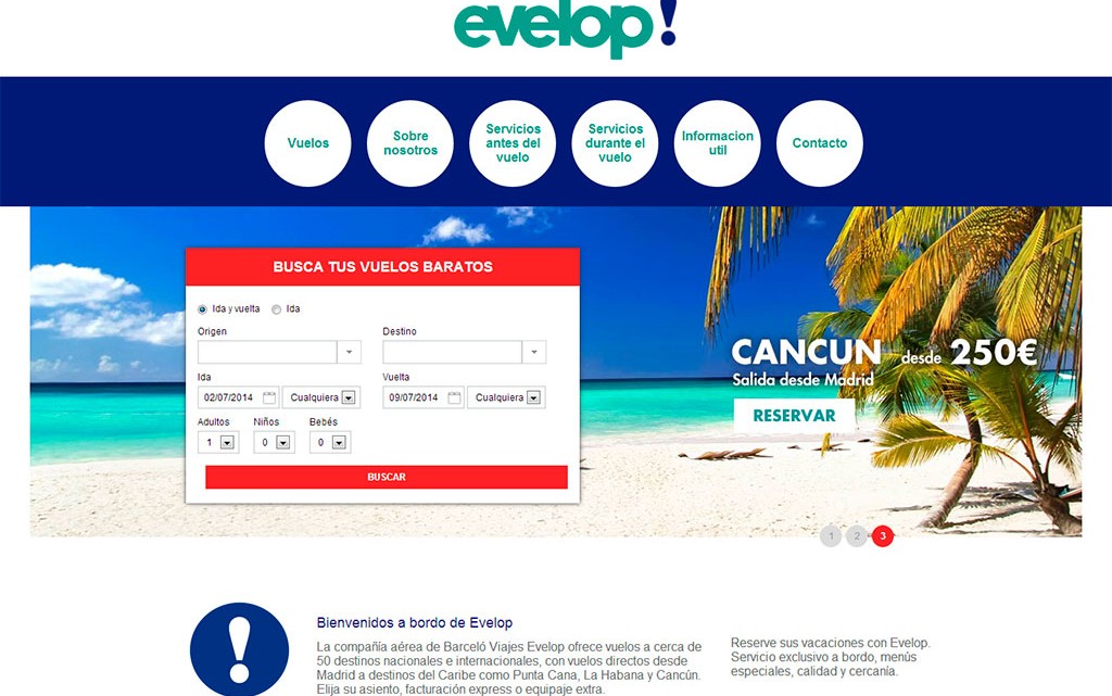 Website Evelop Airlines
