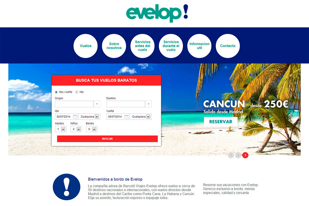 Website Evelop Airlines