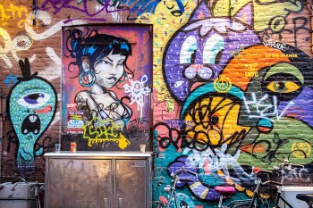Grafiti no bairro Red Light em Amesterdão