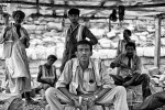 grupo de trabalhadores em obras no forte de Jaisalmer