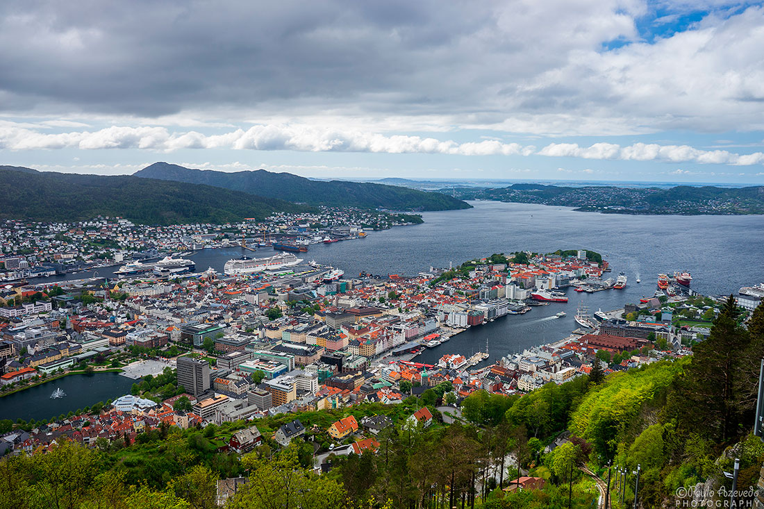 vista panorâmica sobre a cidade de Bergen