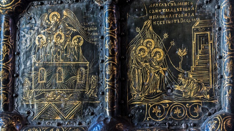 Iluminuras em painel no interior da Catedral da Natividade da Virgem, em Suzdal.