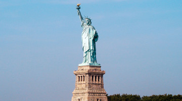 Estátua da liberdade em Liberty Island em Nova Iorque.