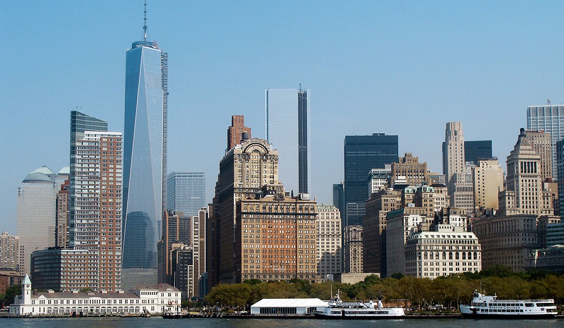 Manhattan em Nova Iorque vista desde o rio hudson.