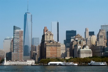 Manhattan em Nova Iorque vista desde o rio hudson.
