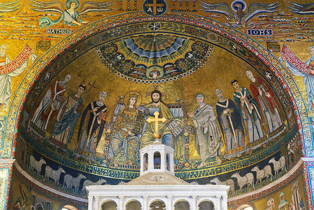 Altar da basílica de Santa Maria em Trastevere, Roma.
