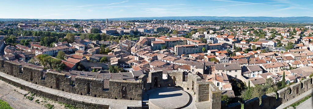 Panorâmica da cidade de Carcassonne desde as muralhas.