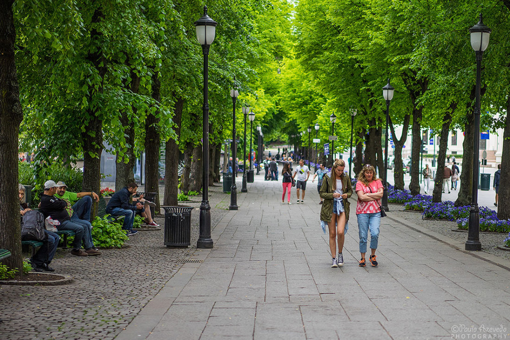 Típica rua de Oslo na Noruega