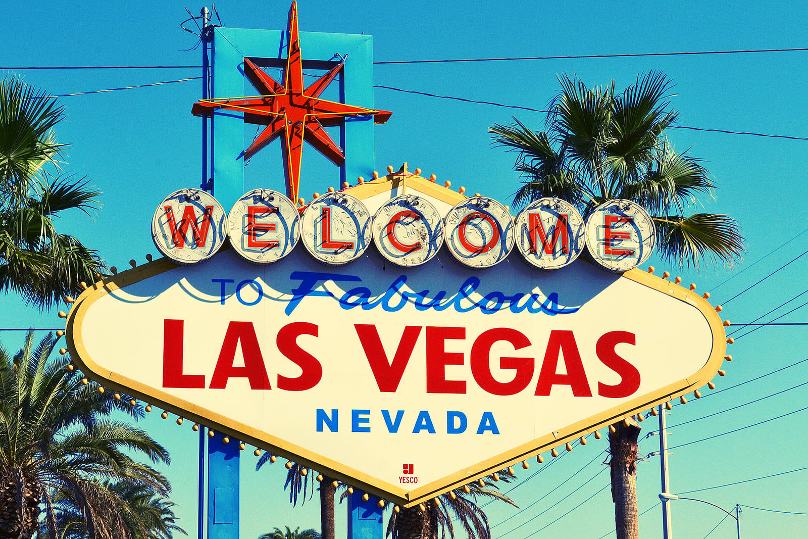 Placard de boas vindas à entrada da cidade de Las Vegas, Nevada.